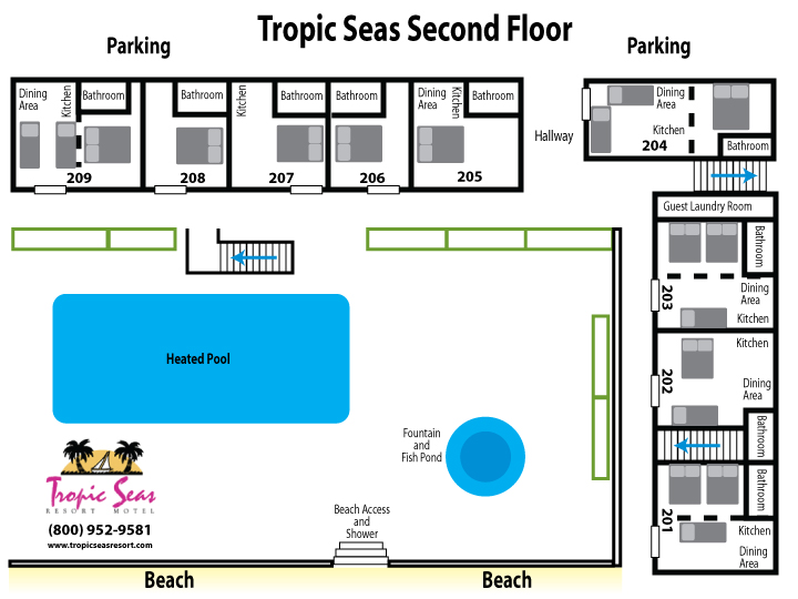 Map of Tropic Seas Resort | First Floor